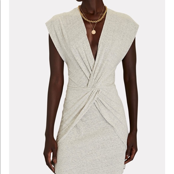 IRO Dresses & Skirts - IRO Paris Tizana Twisted Padded Shoulder T-Shirt Dress